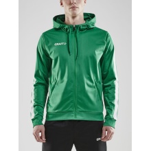 Craft Bluza z kapturem Hoodie Fullzip Pro Control zielona/biała Mężczyźni